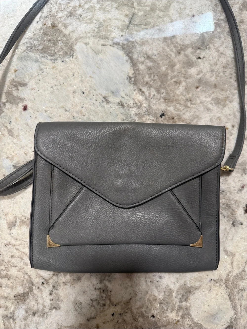 Apt. 9 Charcoal Grey Envelope-Style Crossbody with Gold Accents